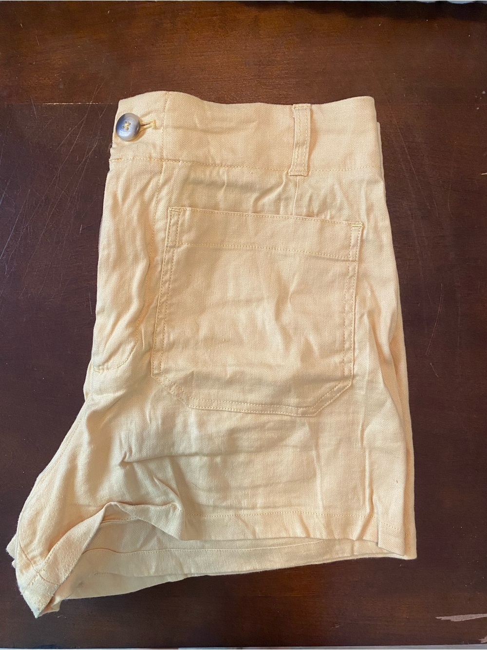 Maeve Light Yellow Linen Shorts